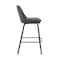 Armen Living Carise Gray Faux Leather and Black Metal Swivel 26" Counter Stool LCCABABLGR26 - alternate 2